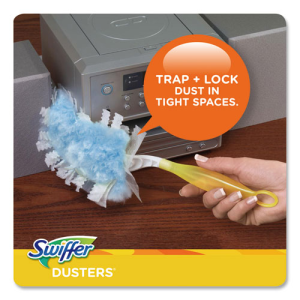 Refill Dusters, Dust Lock Fiber, Light Blue, Unscented, 10/Box, 4 Box/Carton