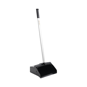 Lobby Dust Pan, 11.75 x 37, 34" Handle, Plastic/Aluminum, Black