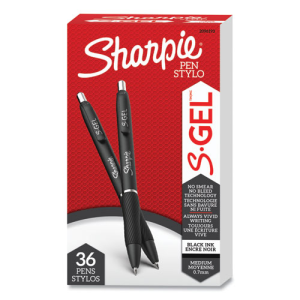 S-Gel High-Performance Gel Pen, Retractable, Medium 0.7mm, Black Ink, Black Barrel